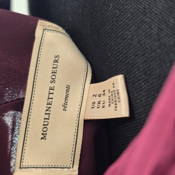 Anthropologie Moulinette Soeurs‎ Smocked Halter Midi Dress in Plum Size 2 - Picture 4 of 6